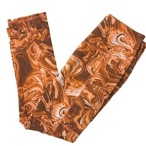 Zuda orange swirl compression‎ leggings sz XS